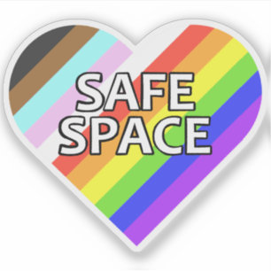 Safe Space Pride Heart Vinyl Sticker