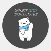 SAFE THE POLAR BEARS\CUTE AND WHITE POLAR BEAR RONDE STICKER (Voorkant)