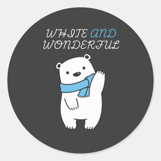 SAFE THE POLAR BEARS\CUTE AND WHITE POLAR BEAR RONDE STICKER (Voorkant)