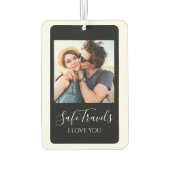 Safe Travels Gift For Him Custom Photo Car Luchtverfrisser (Achterkant)