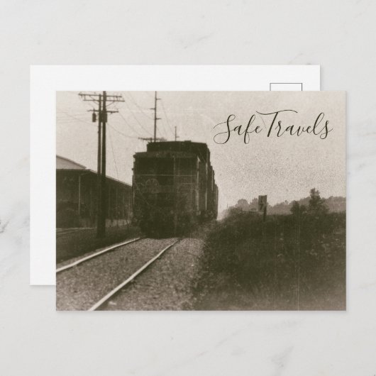 Safe Travels  Train Travel Railway Afbeelding Briefkaart (Voorkant / Achterkant)
