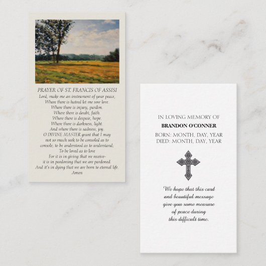 Safely Home Orange Blue Green Sympathy Visitekaartje (Voorkant / Achterkant)