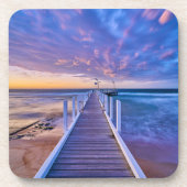 Safety Beach Jetty Sunset Bier Onderzetter (Voorkant)