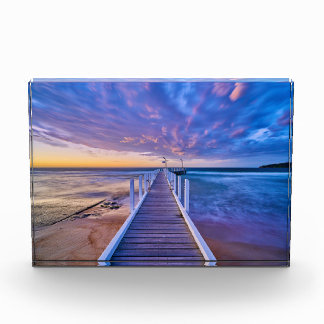 Safety Beach Jetty Sunset Fotoblokken