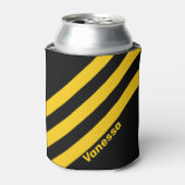 Safety Bee Nostalgic Stripes met naam Blikjeskoeler (Blikje Voorkant)