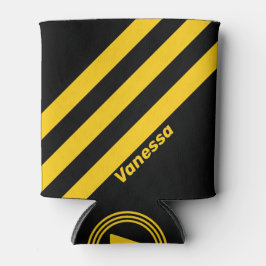 Safety Bee Nostalgic Stripes met naam Blikjeskoeler