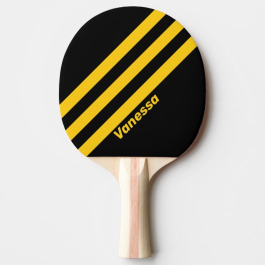 Safety Bee Nostalgic Stripes met naam Tafeltennisbatje (Voorkant)