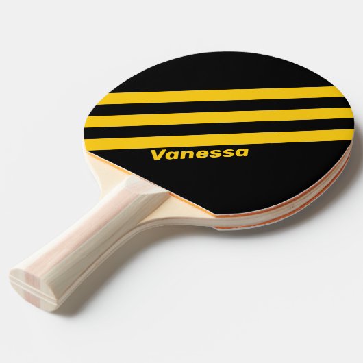 Safety Bee Nostalgic Stripes met naam Tafeltennisbatje (Voorkant Gekanteld)
