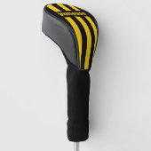 Safety Bee Nostalgische Speldstrepen met Naam Golfheadcover (Schuin)
