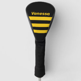 Safety Bee Nostalgische Strepen met Naam Golfheadcover