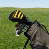 Safety Bee Nostalgische Strepen met Naam Golfheadcover (Insitu)