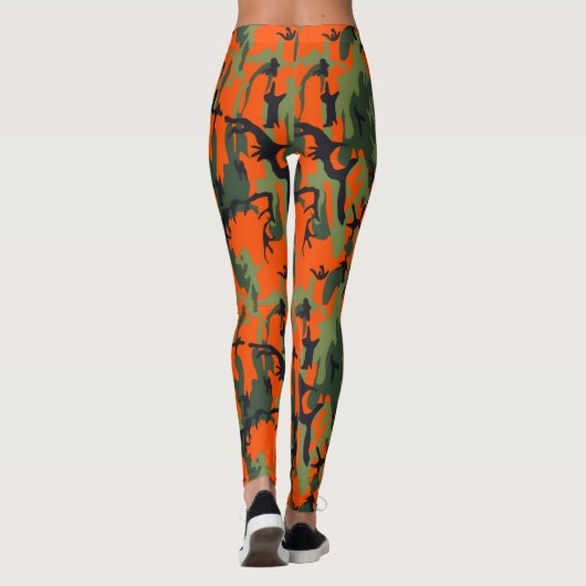 Safety Blaze Sinaasappel en Green Camo Leggings (Achterkant)