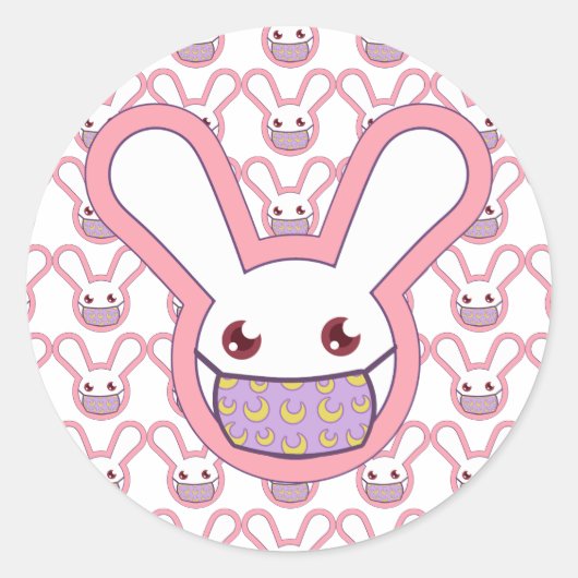 Safety Bunny Ronde Sticker (Voorkant)