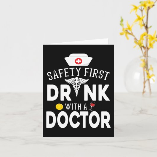 Safety Eerst Drink wijn met een dokter op St Pat Kaart (Gele Bloem)