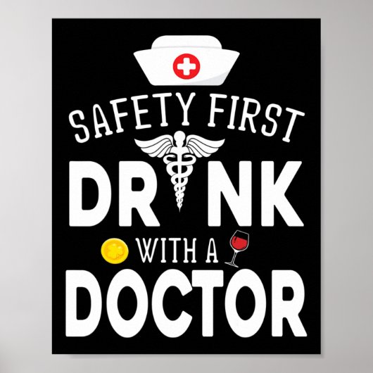 Safety Eerst Drink wijn met een dokter op St Pat Poster (Voorkant)
