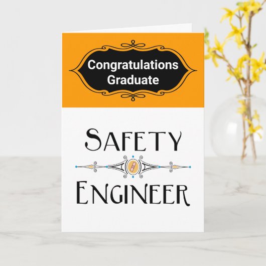 Safety Engineer Decorative Line Afstuderen Kaart (Gele Bloem)