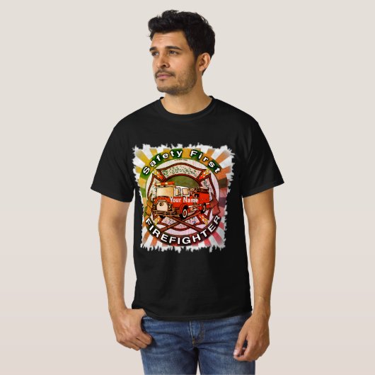 Safety First Firefighter t shirt (Voorkant volledig)