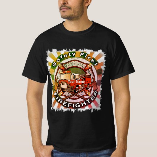 Safety First Firefighter t shirt (Voorkant)