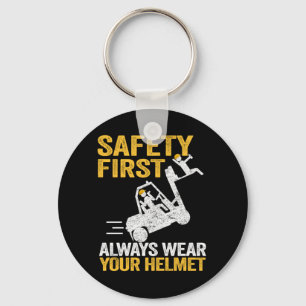 Safety First Funny Forklift Operator Gift Sleutelhanger