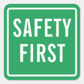 Safety First Square Stickers voor tekenen op de we (Voorkant)
