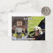 Safety Harbor Dog Baby Meme Joke Flat Note Kaart Notitiekaartje (Voorkant / Achterkant in situ)
