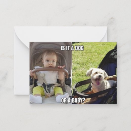 Safety Harbor Dog Baby Meme Joke Flat Note Kaart Notitiekaartje (Voorkant)