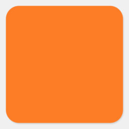 Safety Oranje Designer Single Color Vierkante Sticker