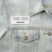 Safety Pin Name Tag met Company Logo Professional (In situ)