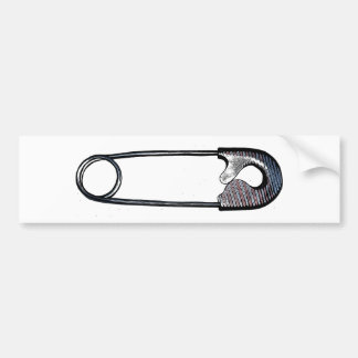 Safety Pin Woodcut Red, White en Blue Bumpersticker