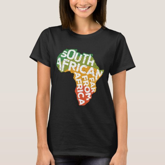 Saffa Zuid-Afrikaanse Verre van Afrika Funny ExPat T-shirt (Voorkant)