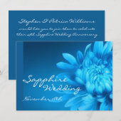 Saffier 45e blauwe huwelijksfeest uitnodiging (Voorkant / Achterkant)