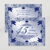 Saffier 45e huwelijksjubileum 4.25x5.5 uitnodiging (Voorkant / Achterkant)