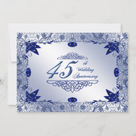 Saffier 45e Huwelijksjubileum 5x7 Uitnodiging