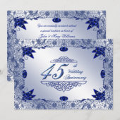 Saffier 45e Huwelijksjubileum 5x7 Uitnodiging (Voorkant / Achterkant)