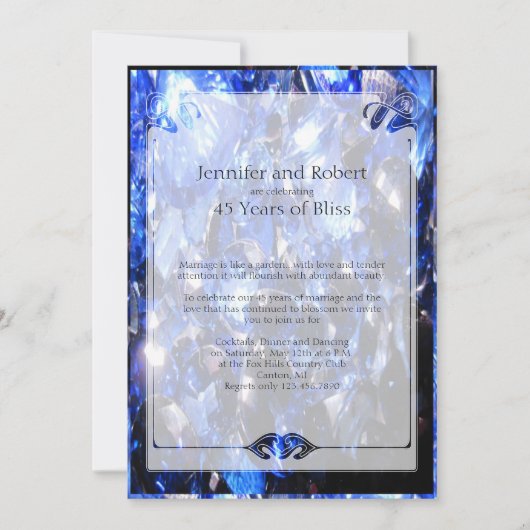 Saffier 45ste huwelijksjubileum uitnodiging (Voorkant)