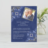 Saffier 45ste huwelijksjubileum uitnodiging (Staand voorkant)