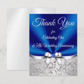 Saffier 65e huwelijksverjaardag Dankjewel kaarten (Voorkant / Achterkant)