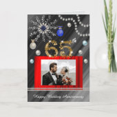 Saffier 65e verjaardag met Kerstmis | 2 foto's Kaart (Voorkant)