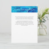 Saffier Abstracte Aquarel Gastinformatie Kaart (Staand voorkant)