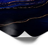 Saffier Amethyst Gouden Inkt Schilderij Perfect Poster (Hoek)