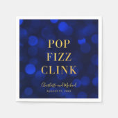 Saffier Blau Nepgoud Pop Bruis Klink Servet (Voorkant)