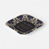 saffier blauw gouden Pareltjes bruiloft Bord (Gebogen)