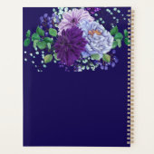 Saffier Blauw Paars Bloemen Bruiloft Planning Planner (Achterkant)
