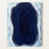 Saffier Blauw Roos Gouden Geode Agaat Huwelijkspla Planner (Achterkant)