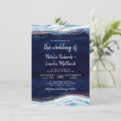 Saffier Blauw Roos Gouden Geode Agaat Marmeren Bru Kaart (Staand voorkant)