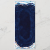 Saffier Blauw Roos Gouden Geode Agaat Marmeren Din Menu (Achterkant)