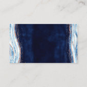 Saffier Blauw Roos Gouden Geode Trouwtafel Nummer Plaatskaartje (Achterkant)
