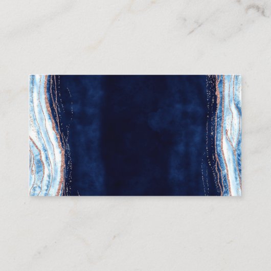 Saffier Blauw Roos Gouden Geode Trouwtafel Nummer Plaatskaartje (Achterkant)