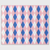 Saffier Blauw Roze Dk Grijs Wht XL Argyle Cadeaupapier (Vlak)