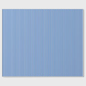 Saffier blauw & witte strepen cadeaupapier (Vlak)